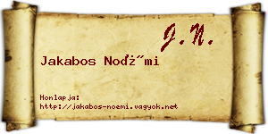 Jakabos Noémi névjegykártya