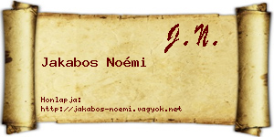Jakabos Noémi névjegykártya